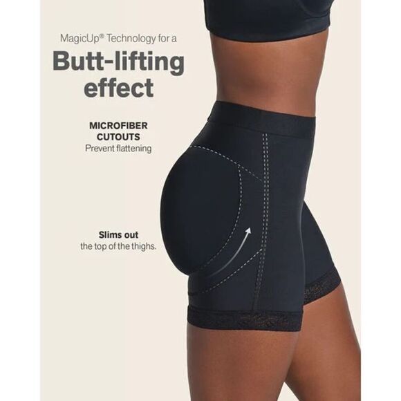 Leonisa NWT Compression Shapewear Mid-Rise Sculpting Butt Lifter Shaper Short M - Picture 6 of 7